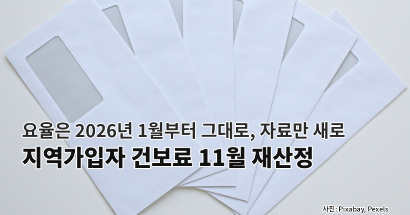 지역가입자 건보료 11월 재산정, 바뀌는 건 요율 아니라 소득·재산 자료