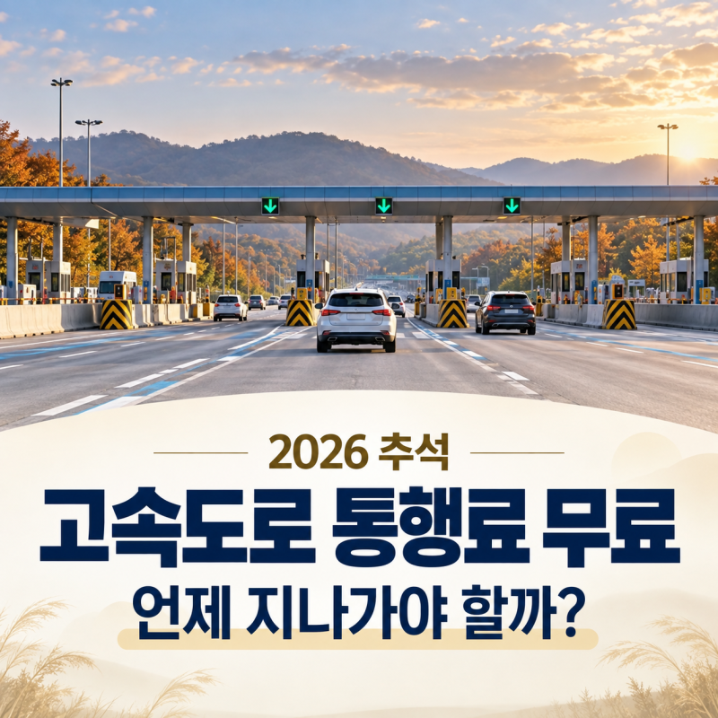 2026 추석 고속도로 통행료 무료, 24일 0시 전에 들어가도 면제될까?