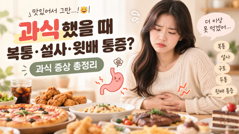 과식했을 때 복통·설사·윗배 통증까지? 과식 증상과 대처법 총정리