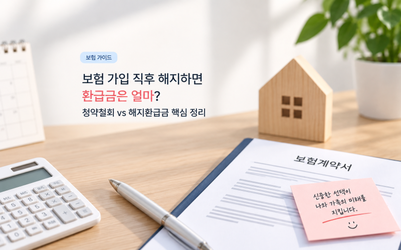 보험 가입 직후 해지하면 환급금은 얼마? 청약철회 vs 해지환급금 핵심 정리