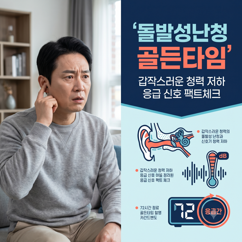 자고 일어났더니 한쪽 귀가 먹먹? 돌발성 난청 골든타임과 꼭 알아야 할 핵심 돌발성 난청 증....
