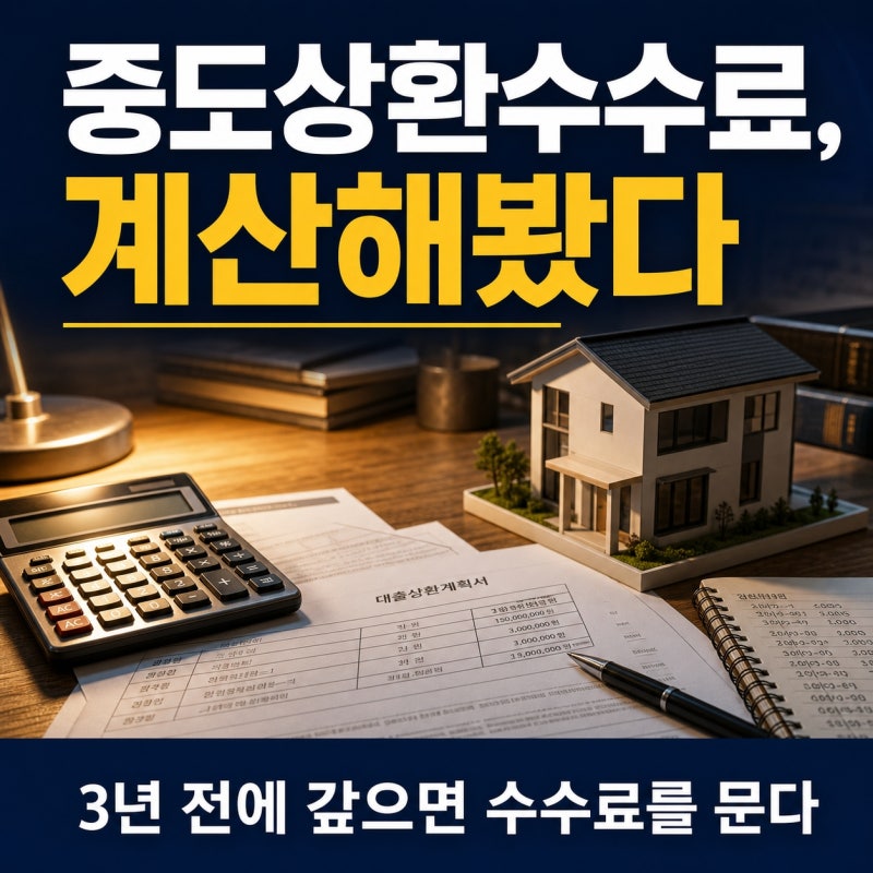 "3년 안 채우면 수수료 문다길래" 내 주담대 중도상환수수료 직접 계산해 봤다