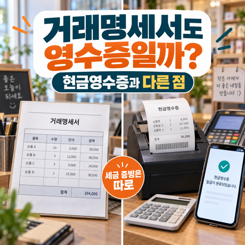 거래명세서와 현금영수증 차이점이 있나?