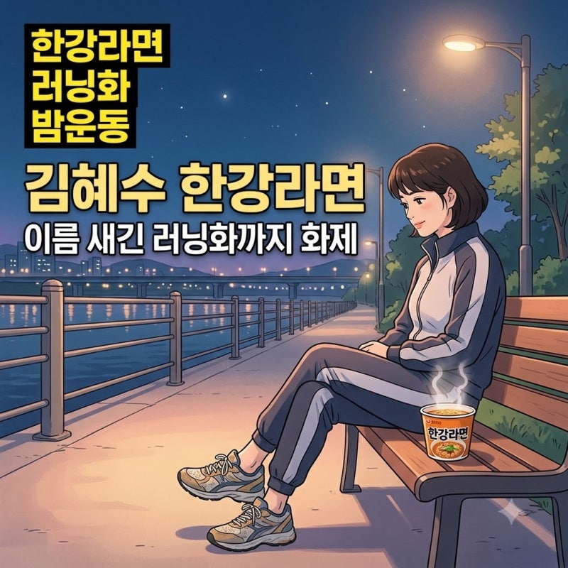 김혜수 한강라면과 이름 새긴 러닝화, 야간 러닝 SNS가 주목받은 이유