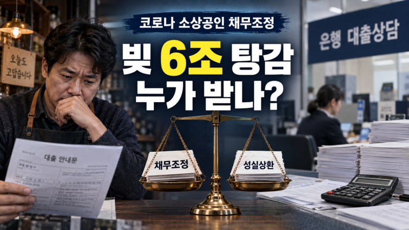 [6조 빛탕감 역차별 논란] 열심히 산 사람들 바보만드나? 코로나 소상공인 빚 6조 탕감 논란,....