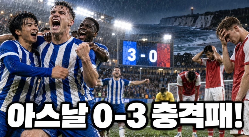 아스날 0-3 충격패! 브라이튼 압박 시스템, 이 정도면 진짜 완벽하다