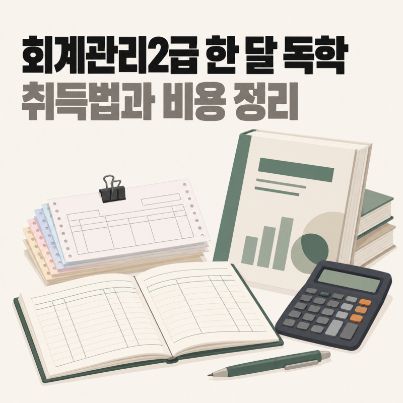 비전공자도 한 달이면 충분? 회계관리2급 취득방법과 응시 비용 총정리