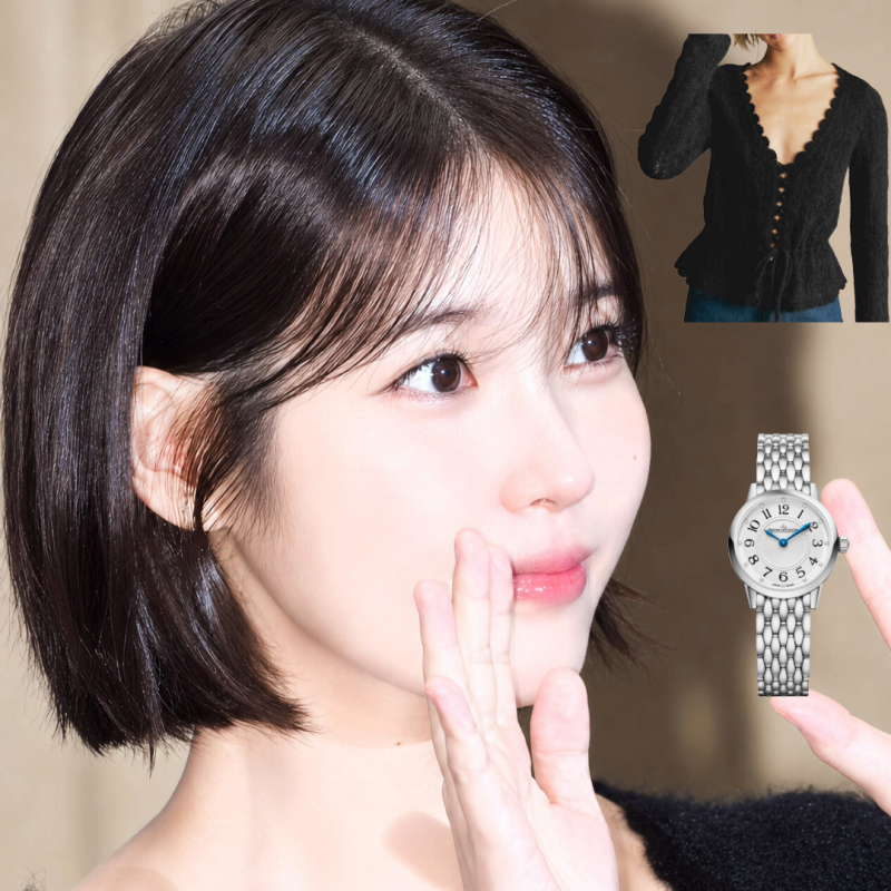 무대인사 아이유 단발 가을룩, 니트 하나로 끝났다