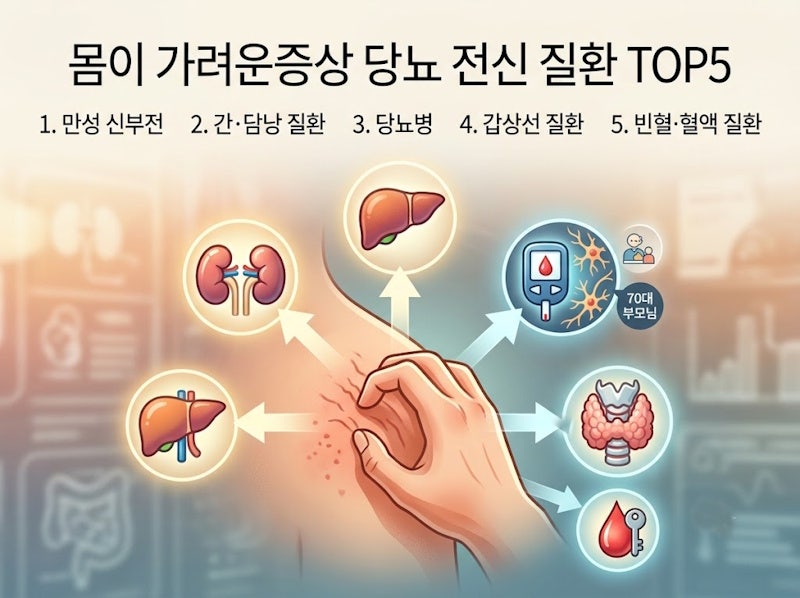 몸이가려운증상 당뇨 전신 질환 TOP5