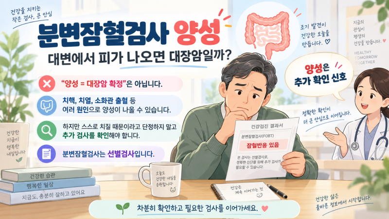 분변잠혈검사 양성 - 대변에서 피가 나오면 대장암일까?
