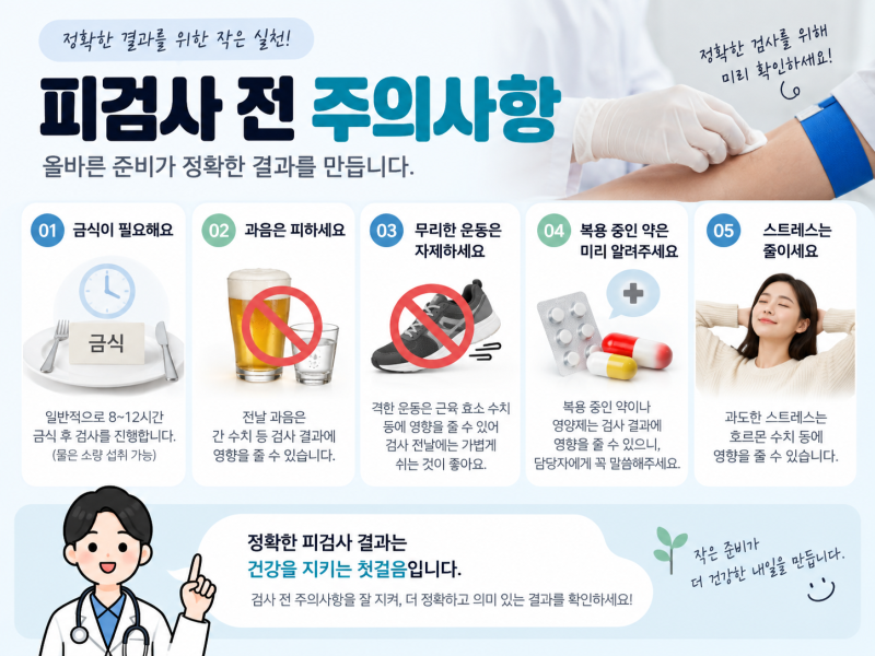 피검사 전 금식은 왜 필요하고 몇 시간 해야 할까