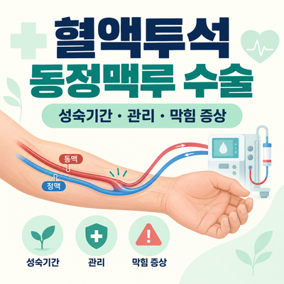 혈액투석 동정맥루 수술 총정리｜성숙기간·운동·관리·막힘 증상