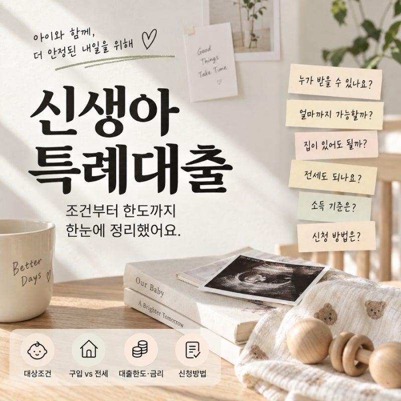 2026 신생아 특례대출 조건, 소득 얼마까지? 집 있어도 받을 수 있을까