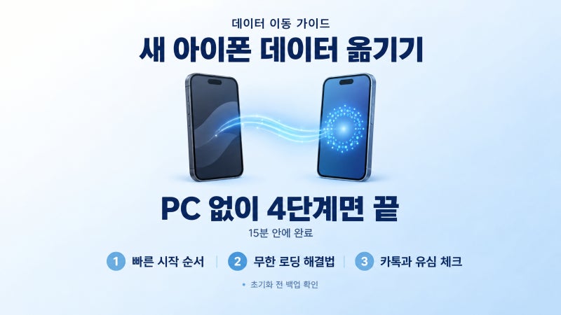 새 아이폰 마이그레이션 데이터 옮기기 방법 총정리｜아이폰18 프로 빠른 시작 오류 해결과 ....