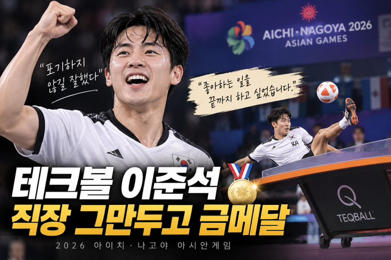 테크볼 이준석 누구? 아시안게임 금메달｜나이·축구선수·직장 퇴사·테크볼 규칙 총정리