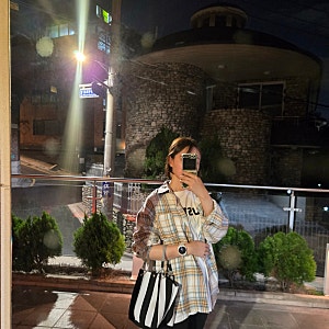 [13,800원의 행복] 가성비 갑! 간절기 오버핏 여자 체크 남방 셔츠 사계절 데일리룩 착용후기
