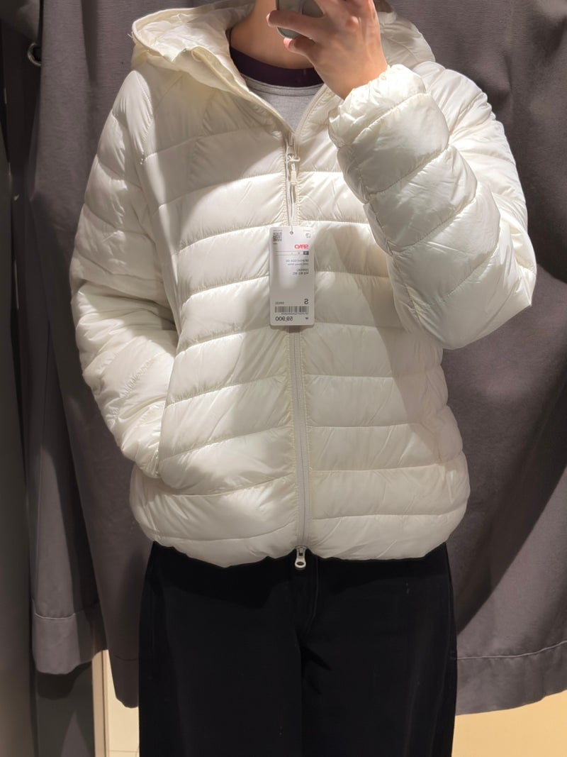 스파오 씬라이트 여성 경량패딩 후기｜164cm S·M·L 사이즈 비교