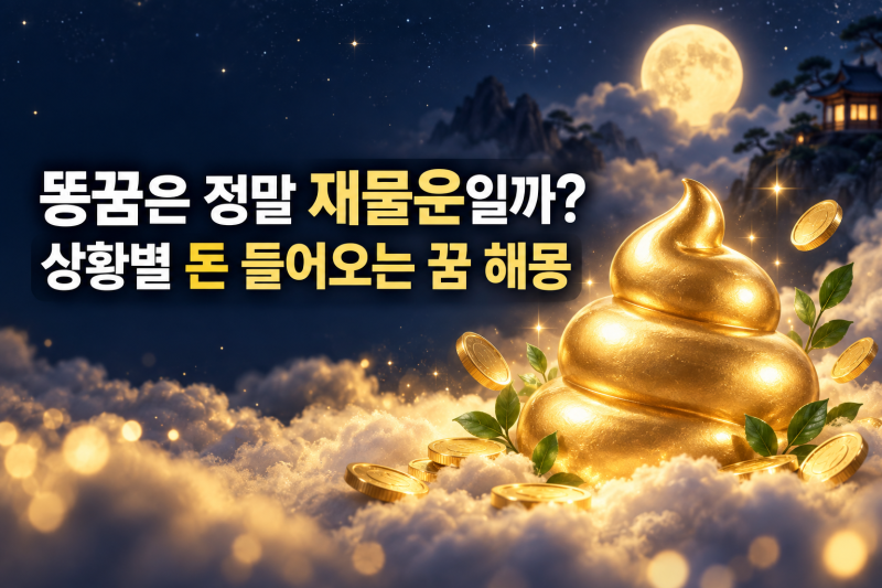 똥꿈 해몽｜정말 돈 들어오는 꿈일까? 묻는 꿈·밟는 꿈·변기 넘치는 상황별 재물운