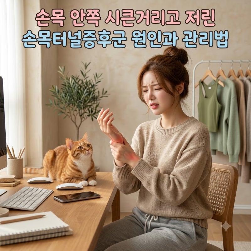 손목 안쪽 시큰거리고 저린 손목터널증후군 원인과 관리법