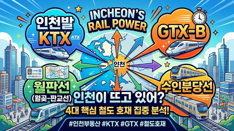 Is Incheon on the Rise? KTX, GTX-B, Wolpan Line (Wolgot-Pangyo Line), Suin-Bundang Line: 4 Major Railway Boons