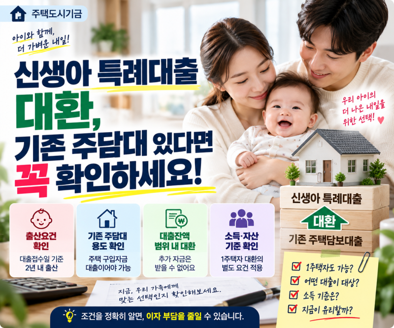 신생아 특례대출 대환, 기존 주담대 있다면 꼭 확인하세요