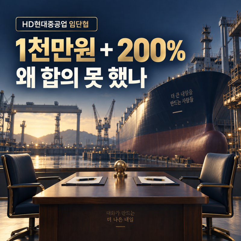 HD현대중공업 임단협, ‘1천만원+200%’ 제시에도 결렬…왜 합의 못 했나