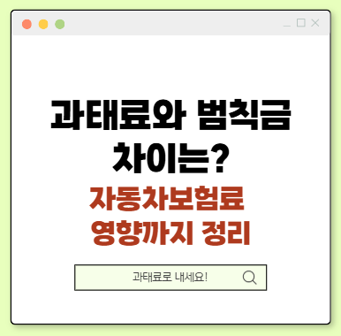 과태료와 범칙금 차이는? 자동차보험료 영향까지 정리