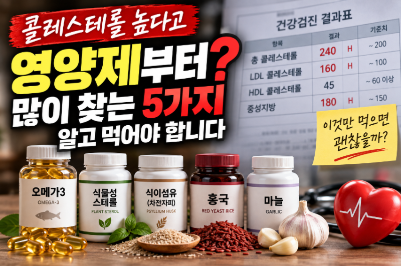 콜레스테롤 높다고 영양제부터? 많이 찾는 5가지, 알고 먹어야 합니다