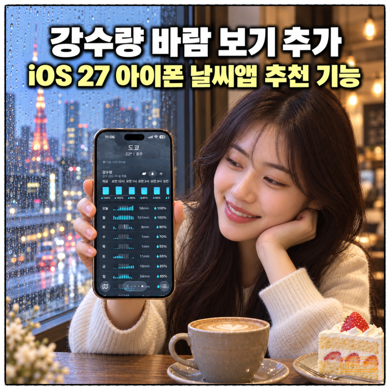 “강수량 바람 보기 추가” iOS 27 아이폰 날씨앱 추천 기능