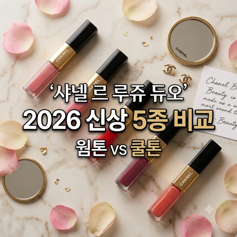 샤넬 르 루쥬 듀오 2026 신상 5종 비교! 웜톤 쿨톤 추천 (112 시크 로즈우드·154·176·186·196 발색)....