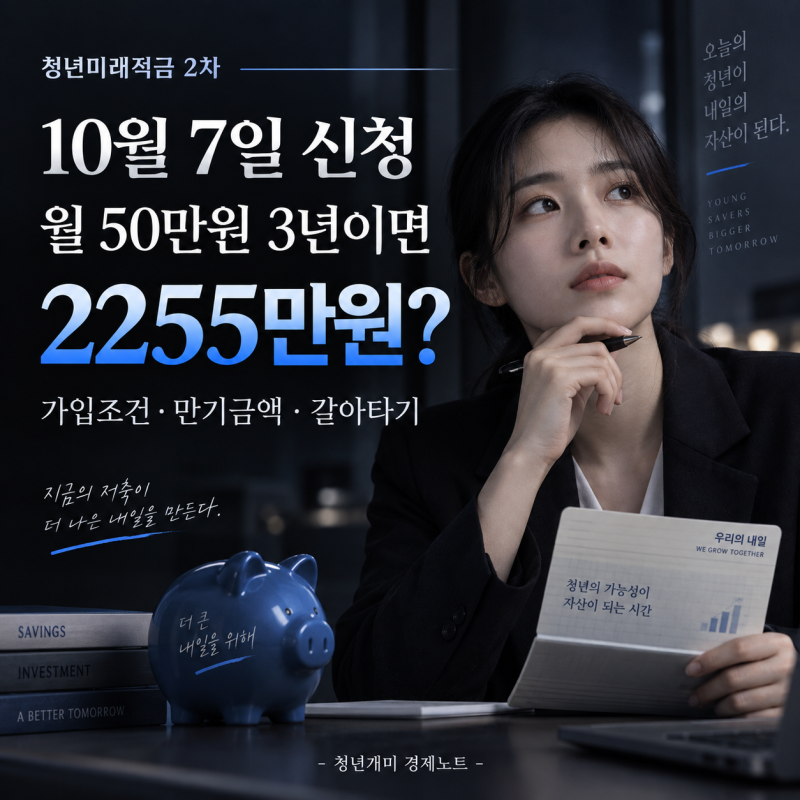 청년미래적금 2차 10월 7일 신청, 월 50만원 3년이면 2255만원?