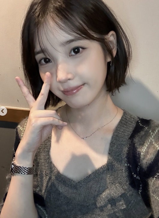 10년 만에 싹둑, 33세 아이유가 택한 파격 단발 근황…초근접 셀카 보니