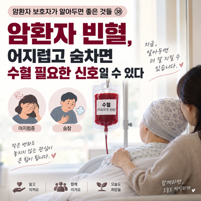 암환자 빈혈, 어지럽고 숨차면 수혈 필요한 신호일 수 있다(암환자 보호자가 알아두면 좋은 ....