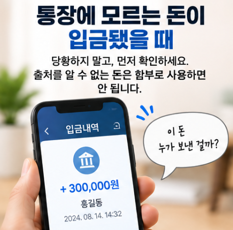 통장에 모르는 돈이 입금됐을 때 함부로 사용하면 안 되는 이유와 대처방법
