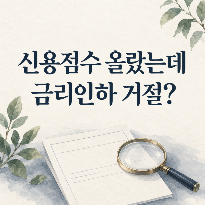 신용점수 올랐는데 금리인하요구권 거절? 이유와 재신청 전 확인할 것