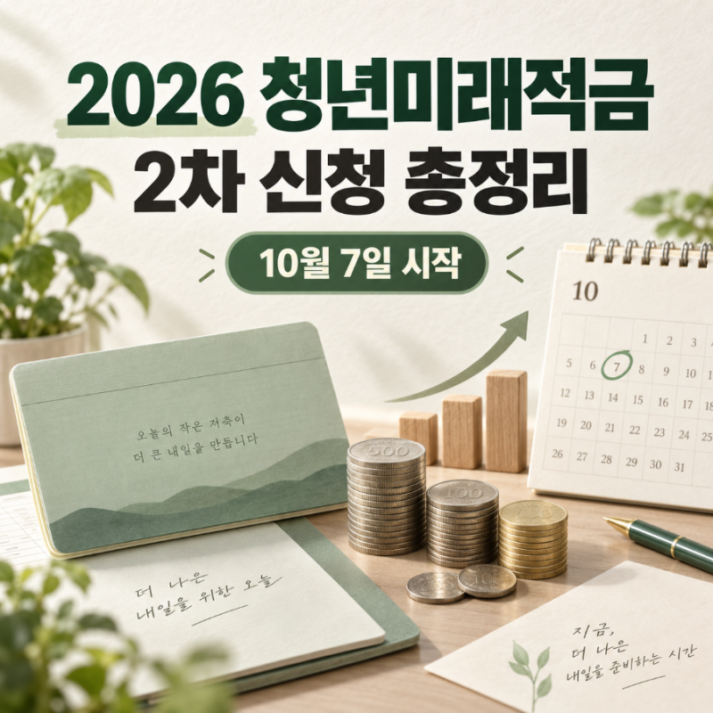 2026 청년미래적금 2차 신청｜10월 7일 시작·가입조건·우대형·청년도약계좌 갈아타기