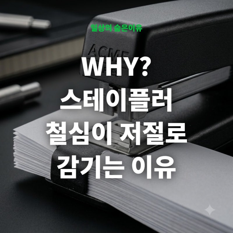 왜 스테이플러 철심은 종이를 통과한 뒤 저절로 안쪽으로 꺾여 감길까?
