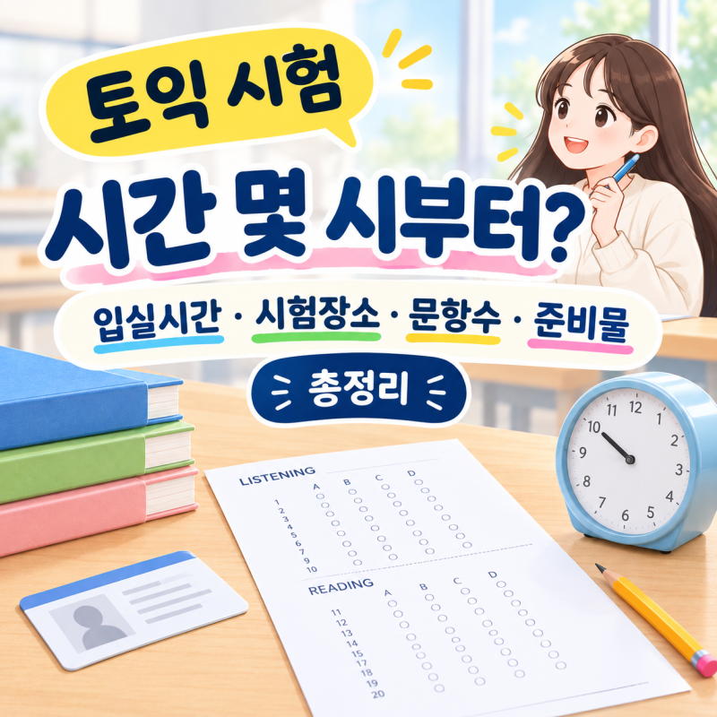 토익 시험 시간 몇 시부터일까? 오전/오후 시간표·시험장소·문항수·준비물 총정리