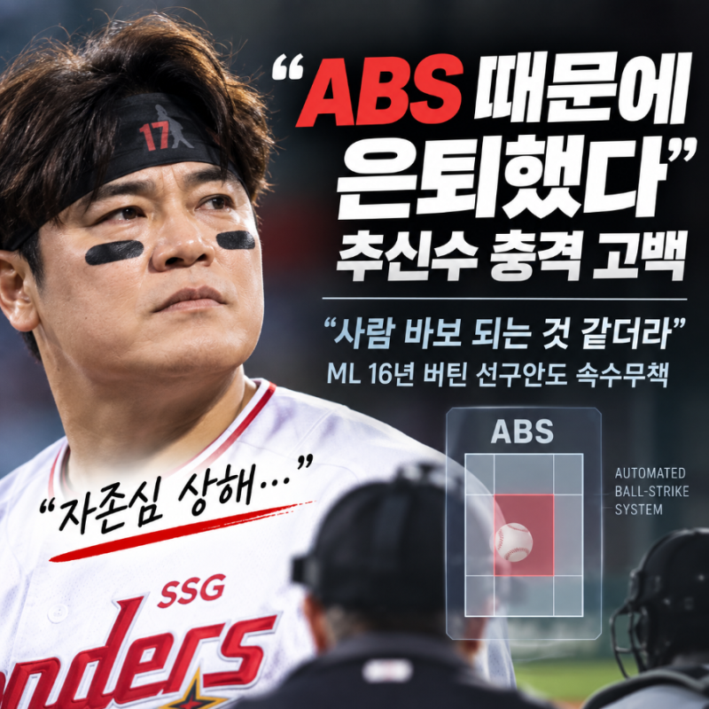 추신수가 은퇴 이유로 꺼낸 ‘ABS’…“16년 믿었던 선구안이 흔들렸다”
