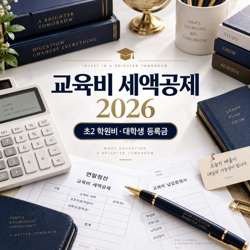 교육비 세액공제 2026, 초2 학원비도 된다? 대학생은 900만원까지