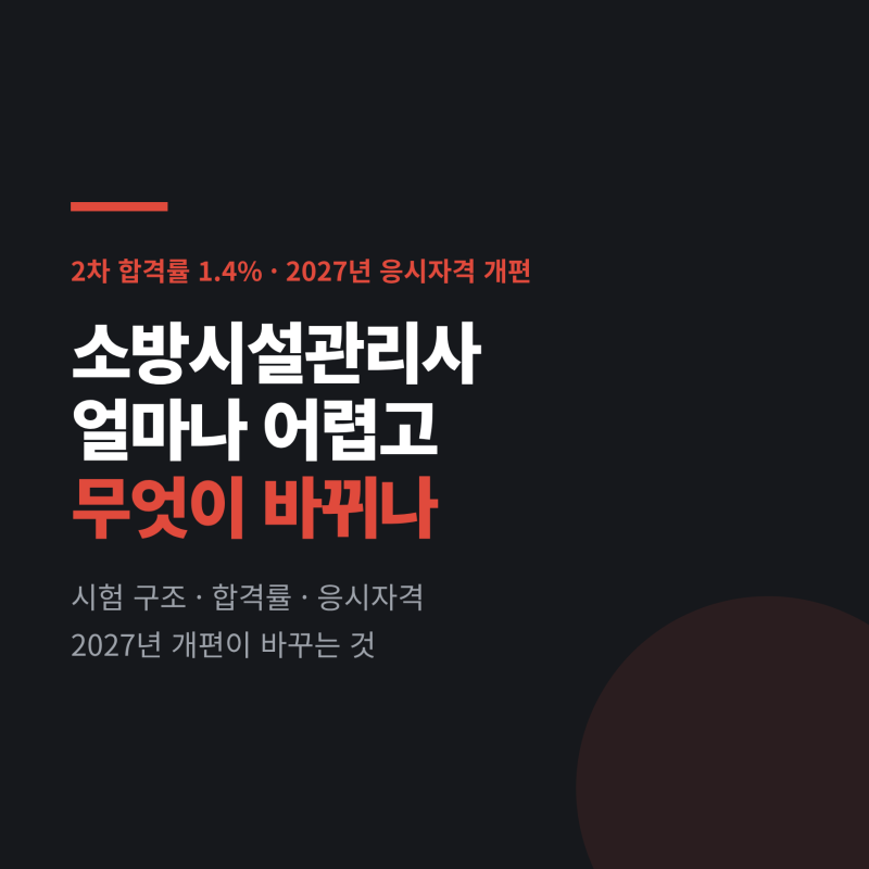 소방시설관리사 합격률과 2027년 응시자격 개편