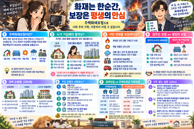 주택화재보험 가입방법과 보장범위 — 세입자 배상책임까지