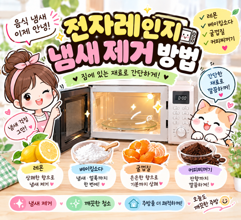 전자레인지 냄새 제거 방법｜집에 있는 재료로 깔끔하게 없애는 법