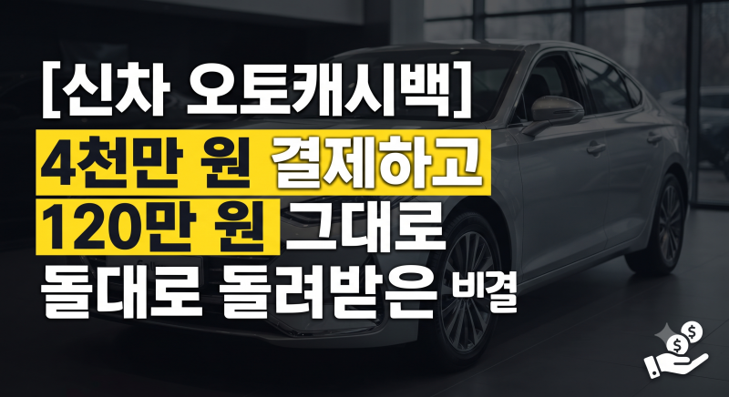 신차 오토캐시백 방법 완벽 가이드:카드사 오토캐시백 비교와 4,000만원 결제하고 120만원 그....