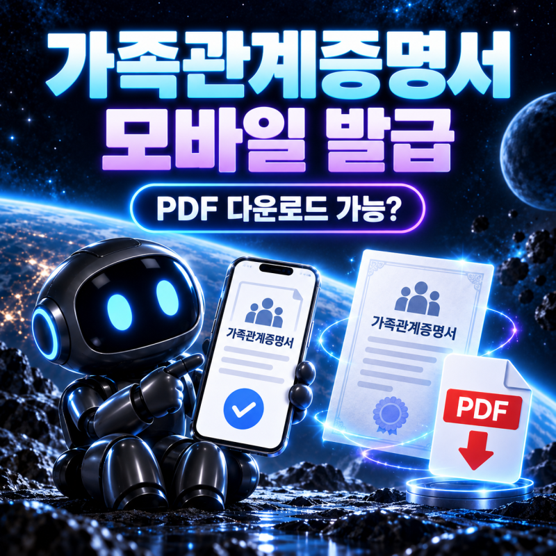 가족관계증명서 모바일 발급 방법, 제출용 PDF 다운로드도 가능할까?