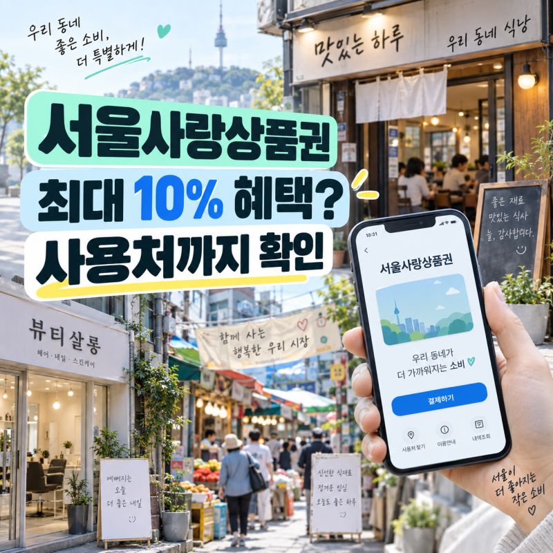 서울사랑상품권 2026년 9월 사용처 할인 총정리 착한가격업소 11월까지 5% 페이백