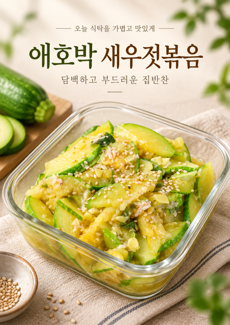 애호박 새우젓볶음 레시피 간단하고 부드러운 애호박 밑반찬 만들기