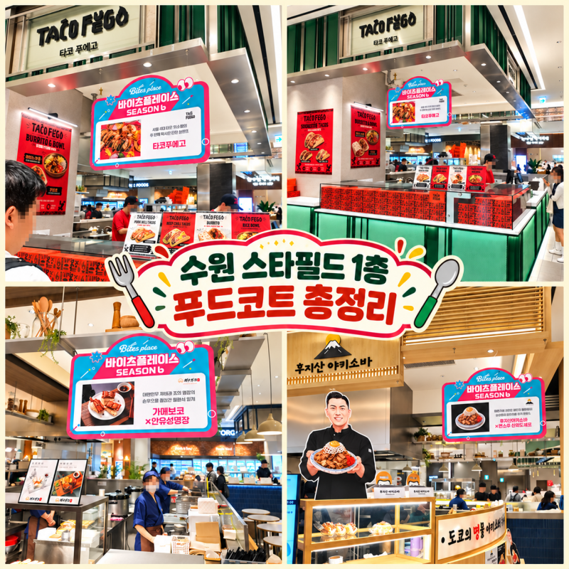 수원 스타필드 푸드코트 팝업스토어 총정리｜현재 진행 중인 음식·디저트 팝업 모음ㅣ1층