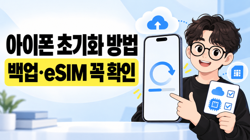 아이폰 초기화 방법, 공장초기화 전 백업·eSIM 꼭 확인할 것은?