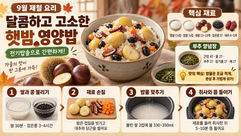 [9월 제철 요리] 달콤하고 고소한 햇밤 영양밥 만드는 법